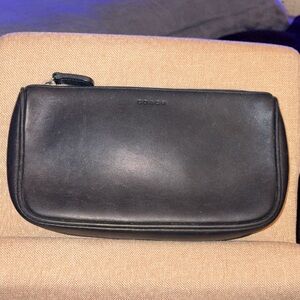 Coach Black Leather Toiletry Bag